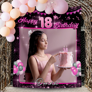 Bubble Happy Birthday Party Backdrop - First Birthday Party - Personalized Custom Birthday Party Backdrop