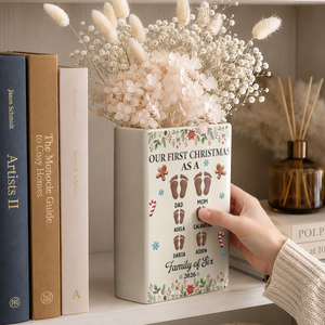 Our First Christmas - Personalized Ceramic Book Vase