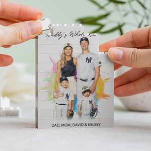 Custom Photo Daddy Dream Team - Personalized Shaped Building Brick Blocks