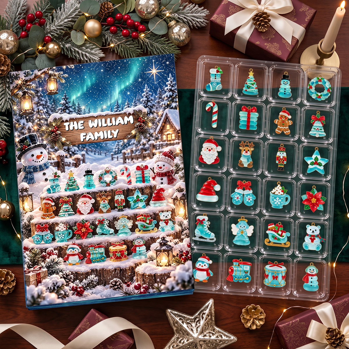 Sea Glass Advent Calendar 2026 - 24 Day Spirits Countdown, Acrylic Charms Blind Box - Gift For Family