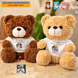 Sent With A Kiss From My Grandpa In Heaven - Memorial Personalized Teddy Bear