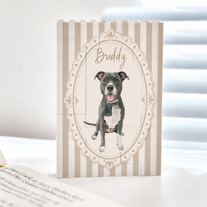 Custom Pet Portrait Watercolor Gift For Dog Lover, Cat Lover - Personalized Brick Block