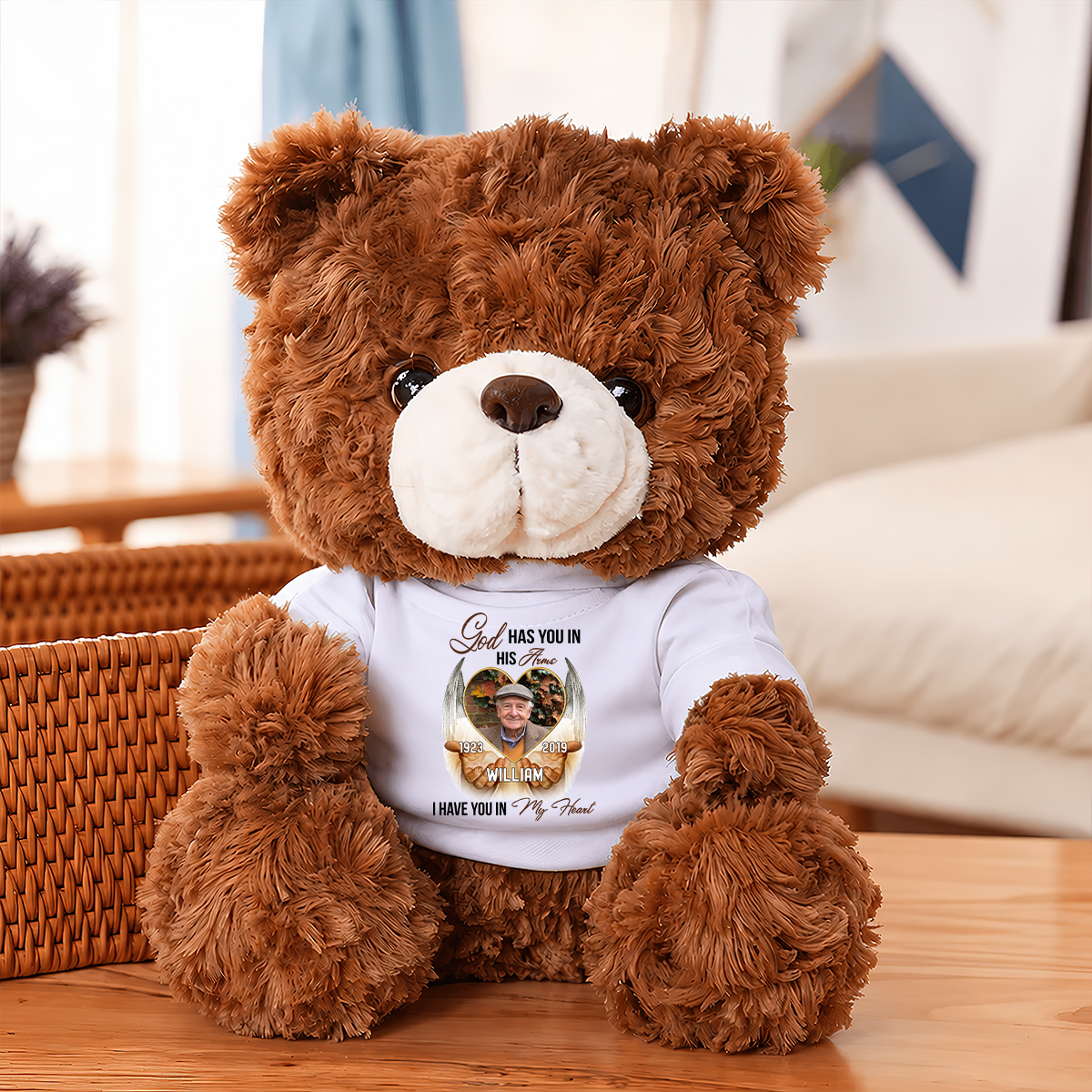 Those We Love Don't Go Away - In My Heart Teddy Bear - Memorial Gift - Personalized Plush Bear