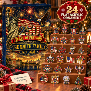 250 USA Advent Calendar 2026 - 24 Day Spirits Countdown, Acrylic Charms Blind Box - Gift For Family