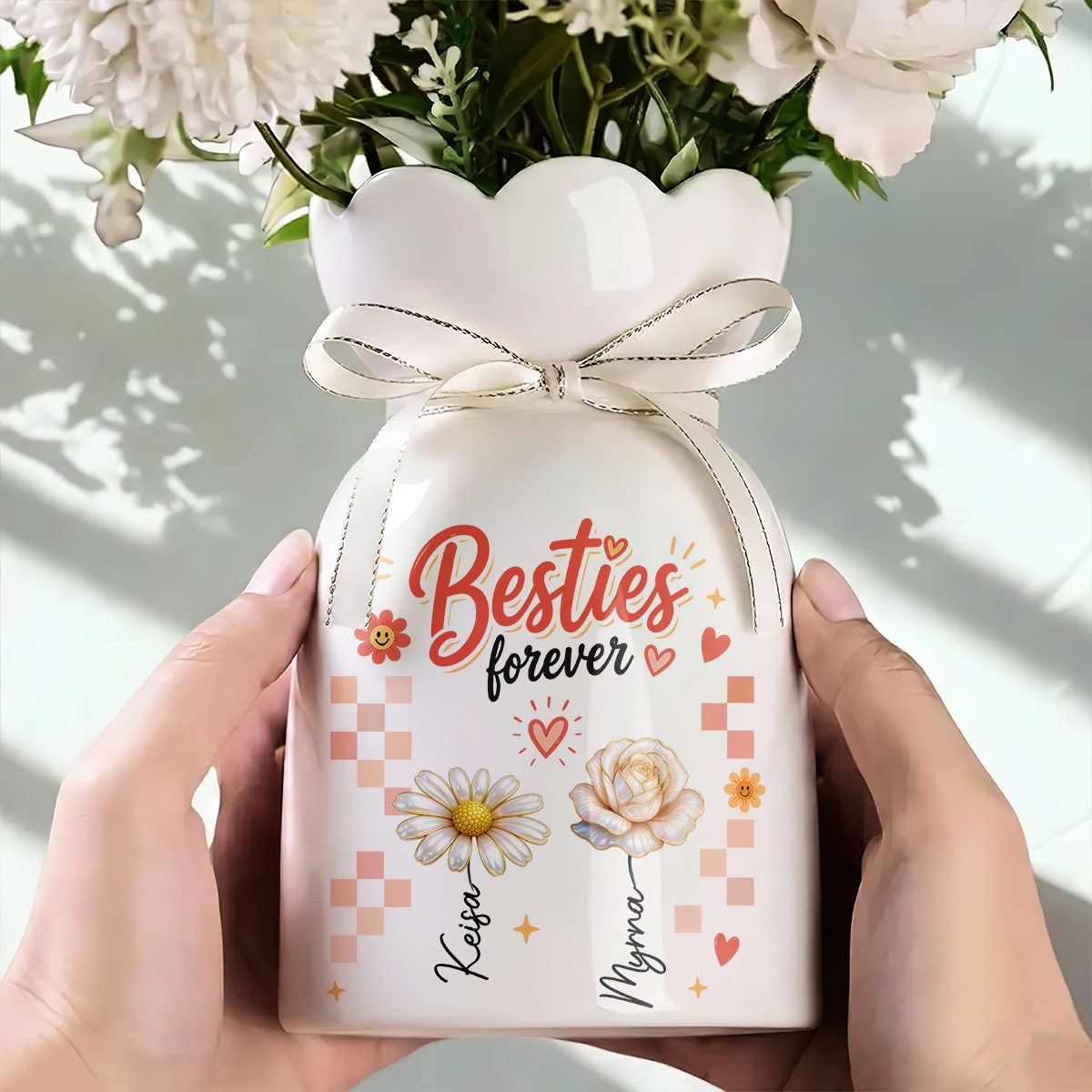 Birth Flowers Sisters From The Same Garden - Personalized Bloom Vase
