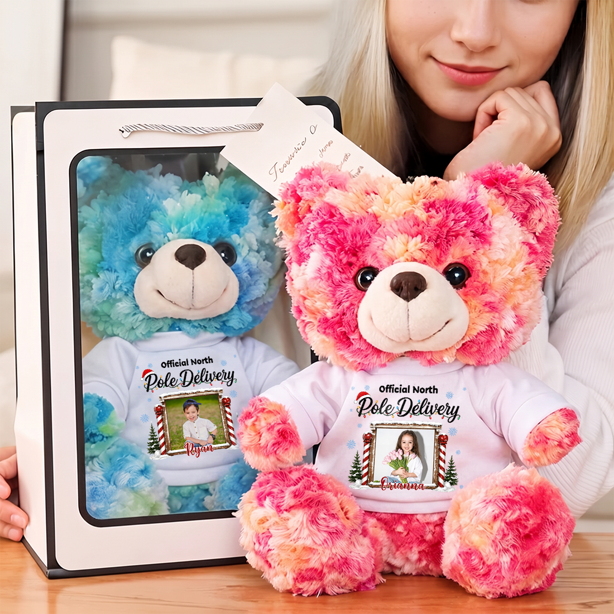Checked Twice Nice Merry Christmas - Teddy Bear With Personalized Photo Shirt