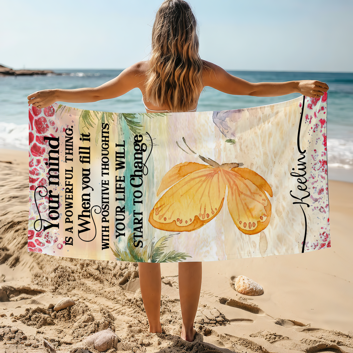 Your Mind Is A Powerful Thing - Personalized Beach Towel