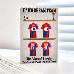 Personalized Dad's Dream Team Puzzle Art - Personalized Shaped Building Brick Blocks