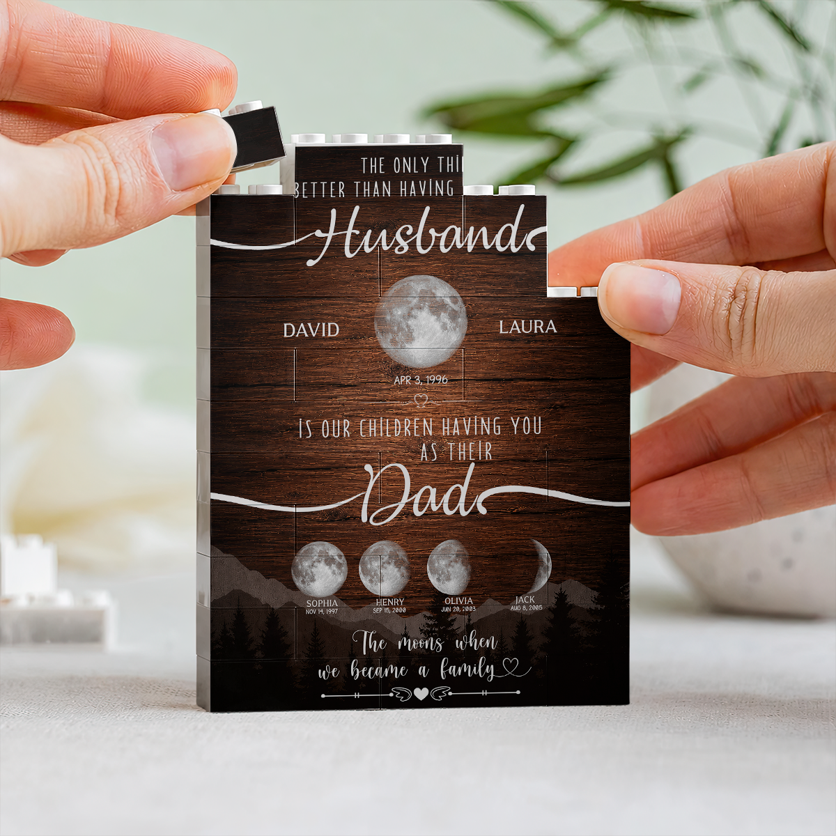 The Only Thing Better Custom Moon Phase by Date - Personalized Shaped Building Brick Blocks