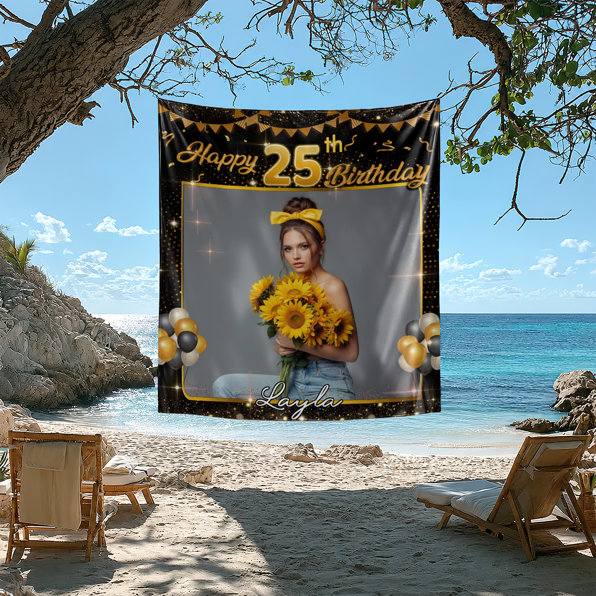 Bubble Happy Birthday Party Backdrop - First Birthday Party - Personalized Custom Birthday Party Backdrop