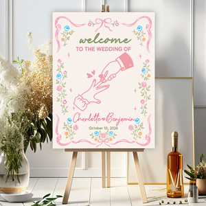 Welcome to Our Wedding Sign - Custom Name and Date Wedding Welcome Sign