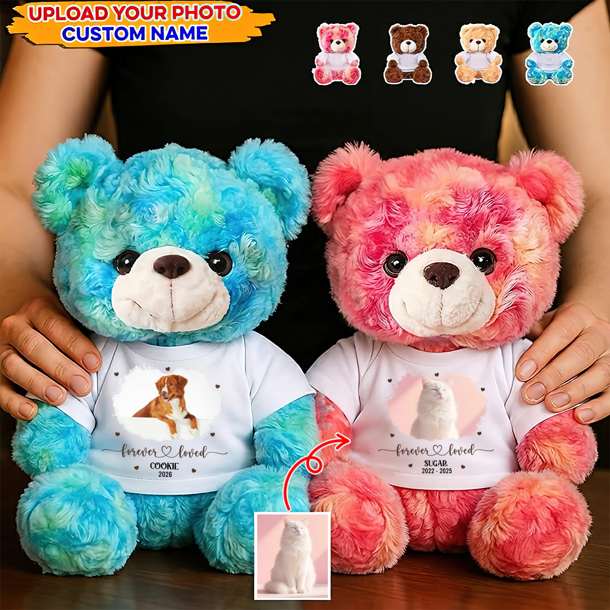 Forever Loved Pet Loss Teddy Bear - Dog Memorial Gift - Personalized Plush Bear