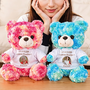 Sent With A Kiss From My Grandpa In Heaven - Memorial Personalized Teddy Bear