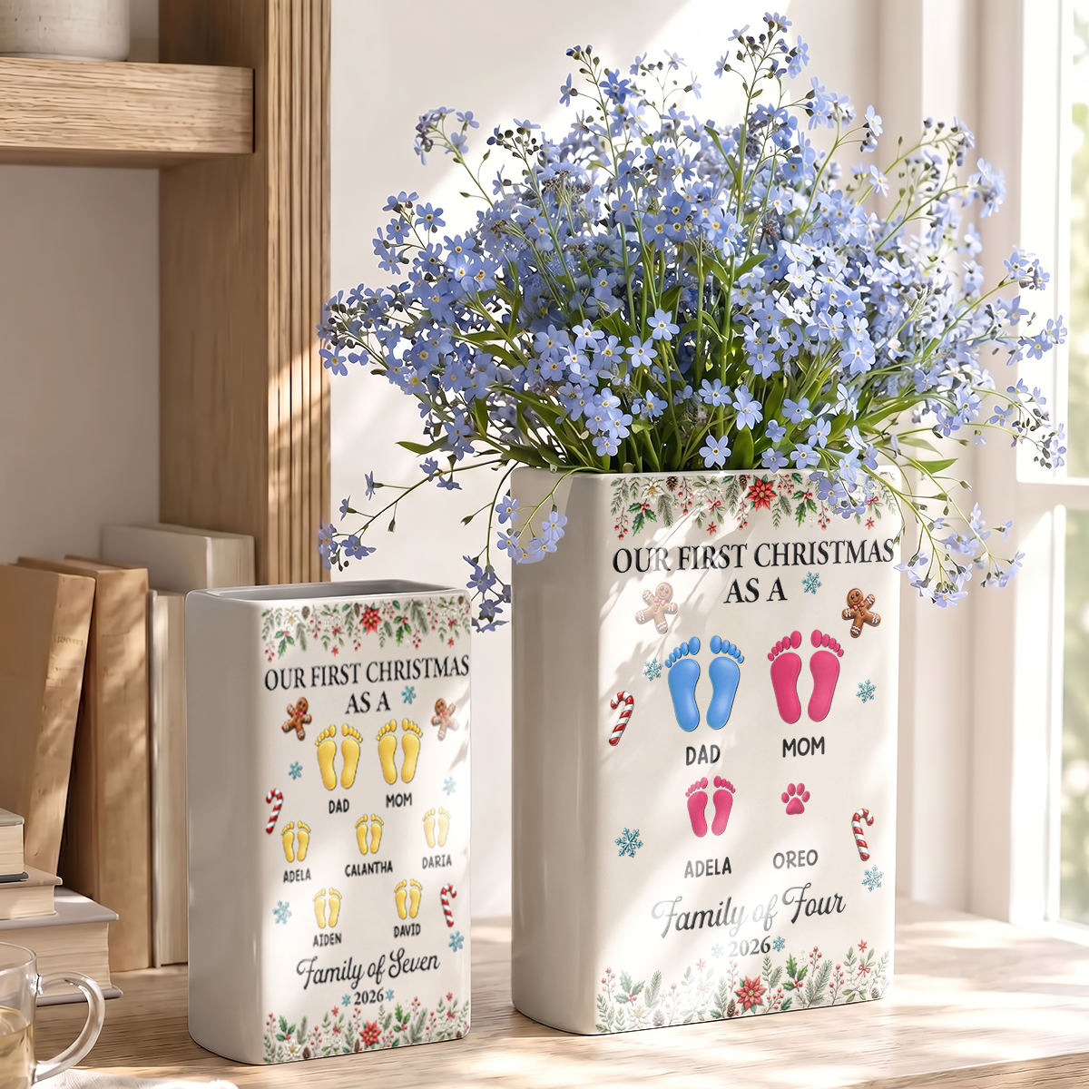 Our First Christmas - Personalized Ceramic Book Vase
