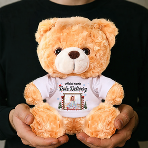 Checked Twice Nice Merry Christmas - Teddy Bear With Personalized Photo Shirt