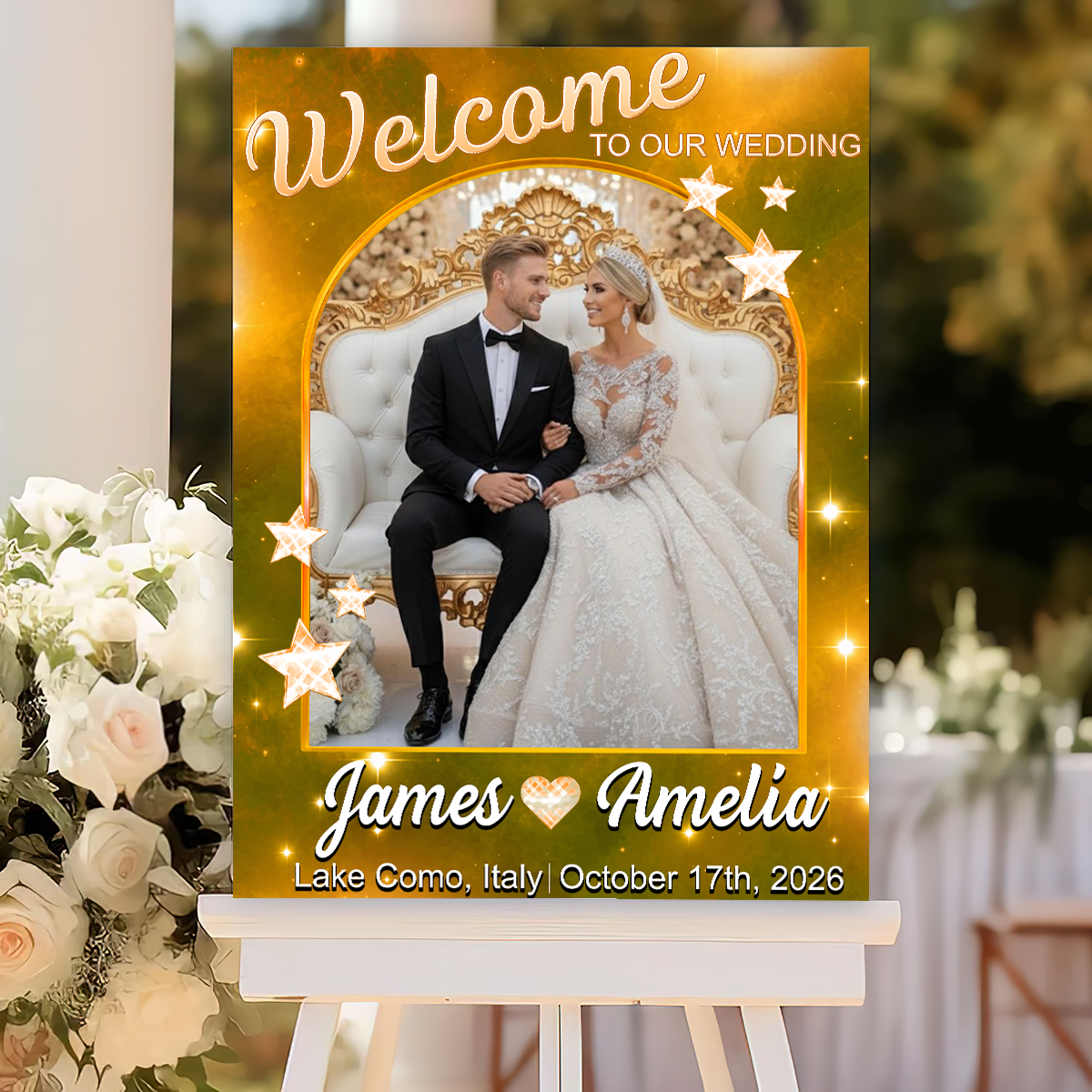 Welcome To Birthday Party Glitter Style - Custom Welcome Sign - Personalized Birthday Sign