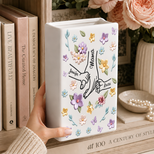 3D Effect Book Lovers - Personalized Ceramic Book Vase