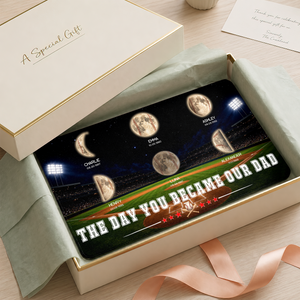 Dad Moon Phase - Personalized Leather Desk Mat