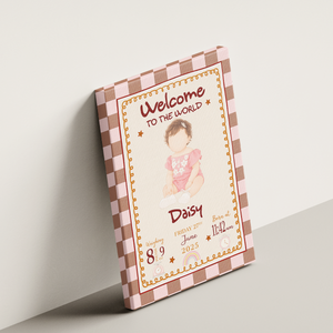 New Baby Personalised Decor Initial Name - Personalized Canvas