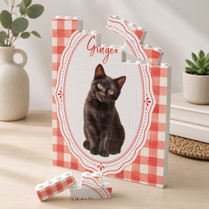 Custom Pet Portrait Watercolor Gift For Dog Lover, Cat Lover - Personalized Brick Block