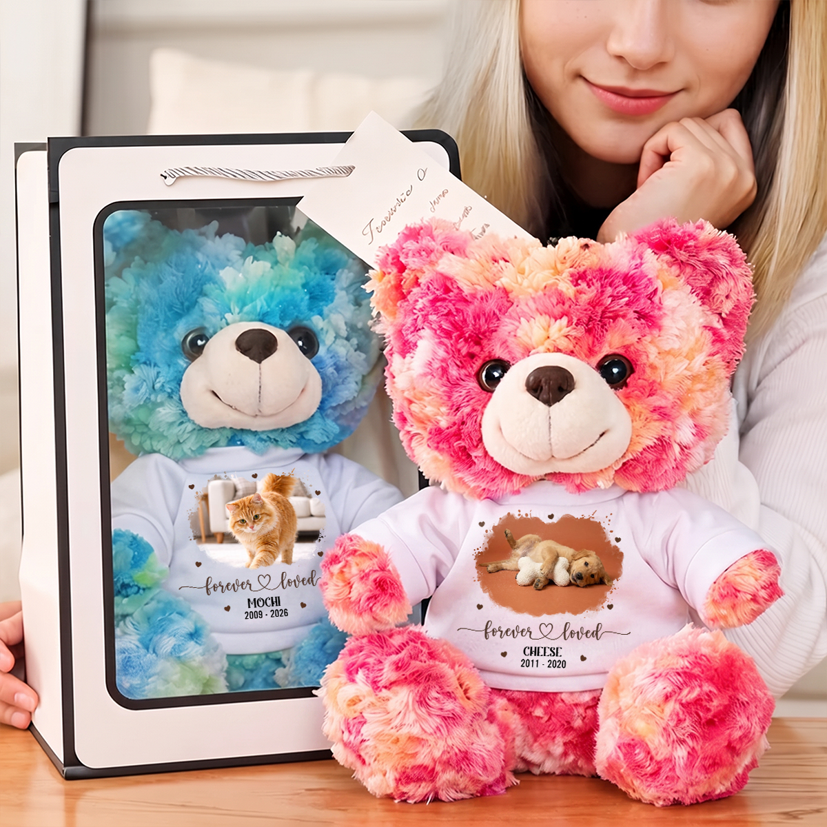Forever Loved Pet Loss Teddy Bear - Dog Memorial Gift - Personalized Plush Bear