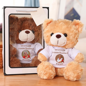 Sent With A Kiss From My Grandpa In Heaven - Memorial Personalized Teddy Bear
