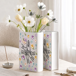 3D Effect Book Lovers - Personalized Ceramic Book Vase