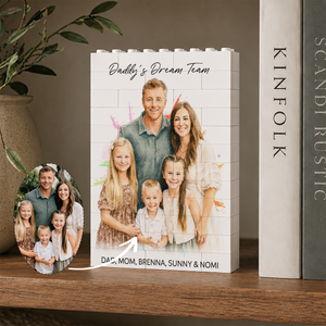 Custom Photo Daddy Dream Team - Personalized Shaped Building Brick Blocks