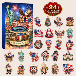 250 USA Chibi Advent Calendar 2026 - 24 Day Spirits Countdown, Acrylic Charms Blind Box - Gift For Family