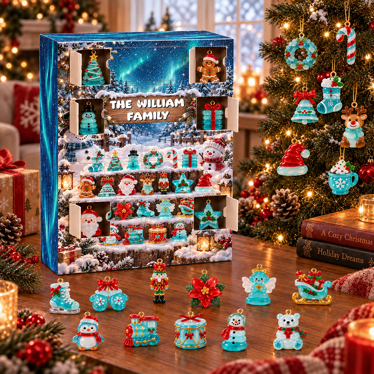 Sea Glass Advent Calendar 2026 - 24 Day Spirits Countdown, Acrylic Charms Blind Box - Gift For Family