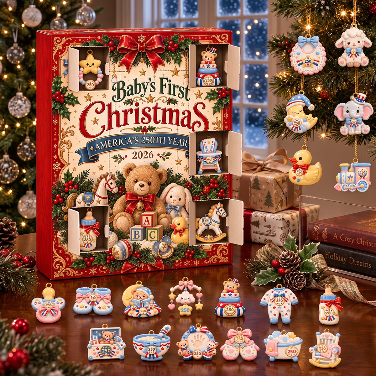 Baby's First Christmas Advent Calendar 2026 - 24 Day Spirits Countdown, Acrylic Charms Blind Box - Gift For Family