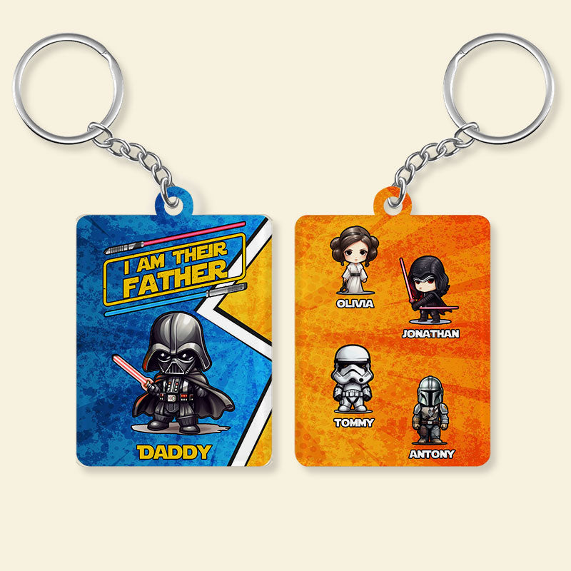 Personalized Key Chain - I Am Their Father - Personalized Keyring Gift For Dad, Father's Day, Birthday, Anniversary