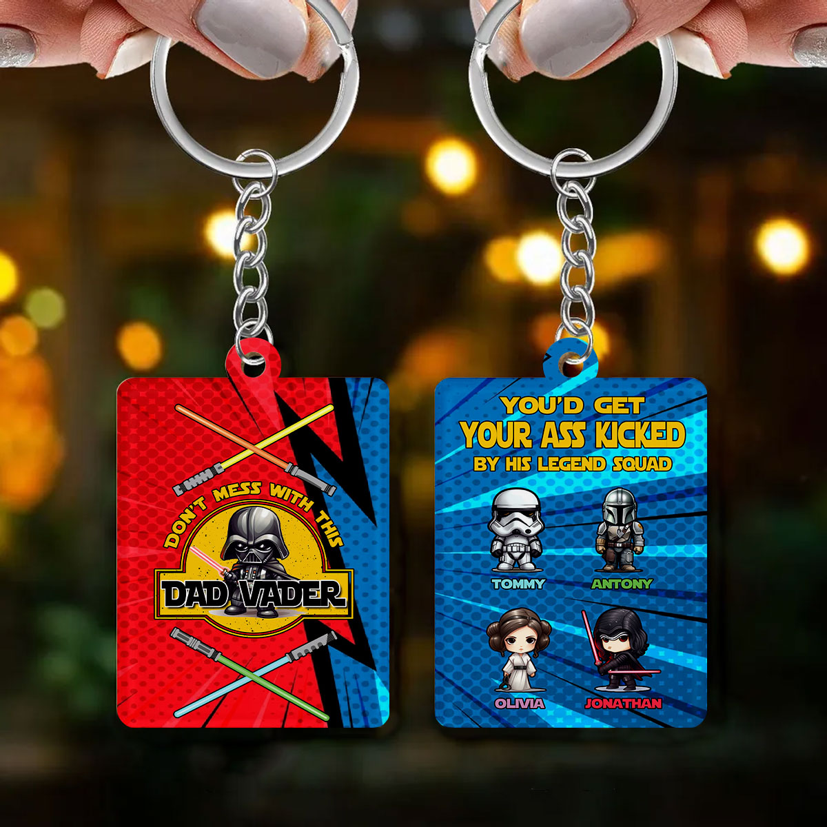 Custom Keychain - You'd Get Your Ass Kicked - Customized Keychain for Father's Day Birthday Anniversary