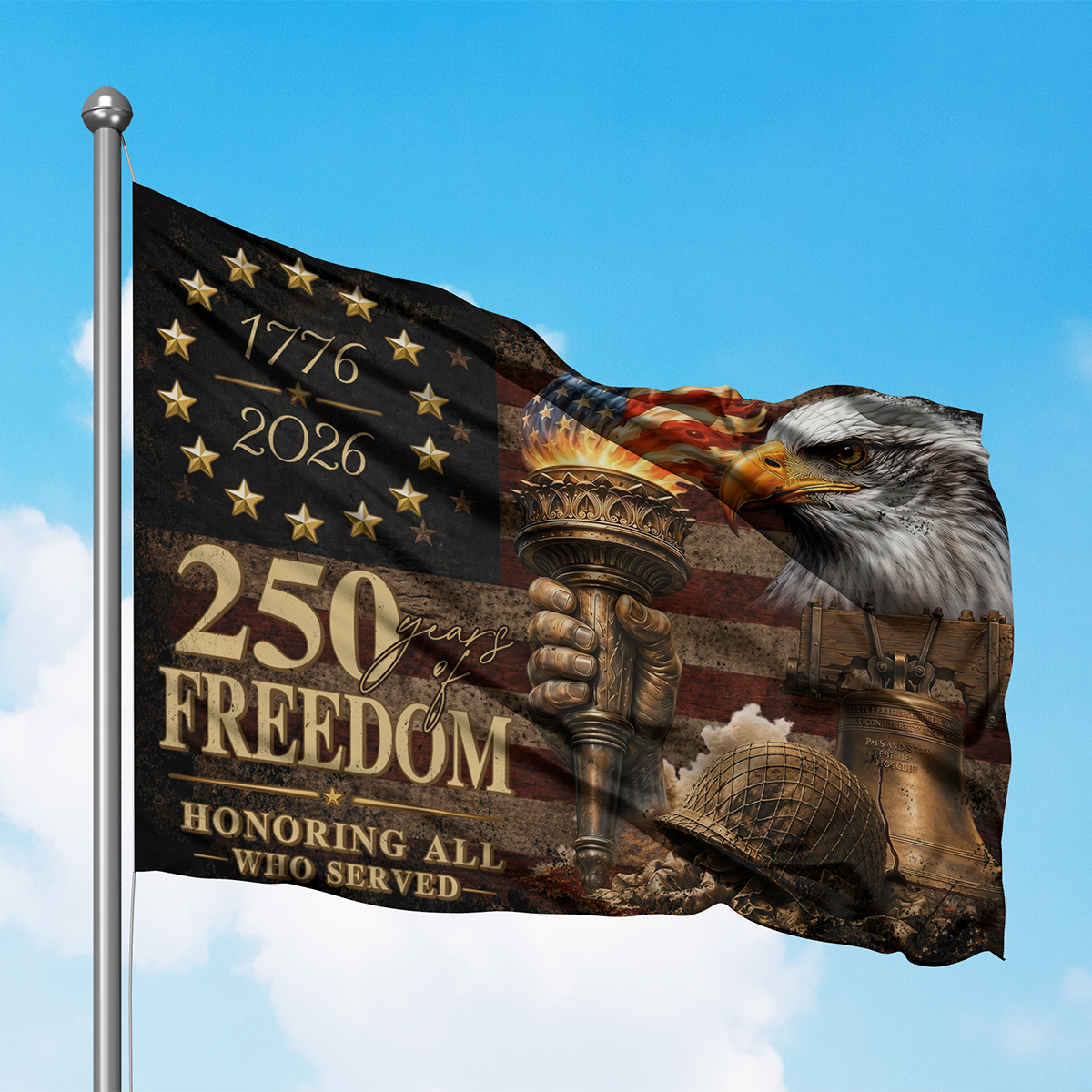 250 Years of Freedom United States House Flag Patriotic