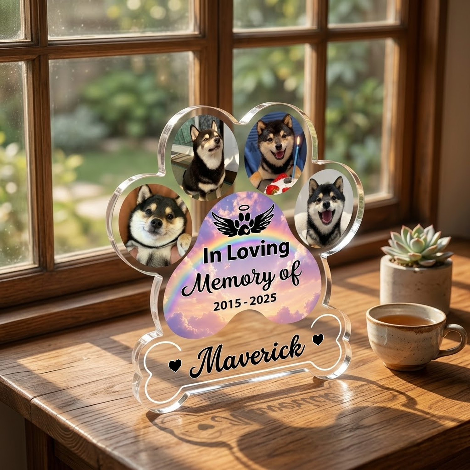 Customized Memorial Dog Loss Acrylic Block Desk Sign - Acrylic Block