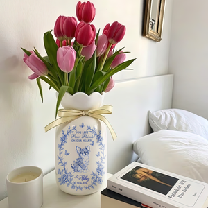 You Left Paw Prints Personalized Ribbon Tie Flower Vase