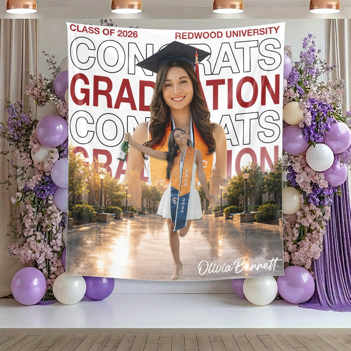 Congrats Graduation 26 Personalized Graduation Backdrop