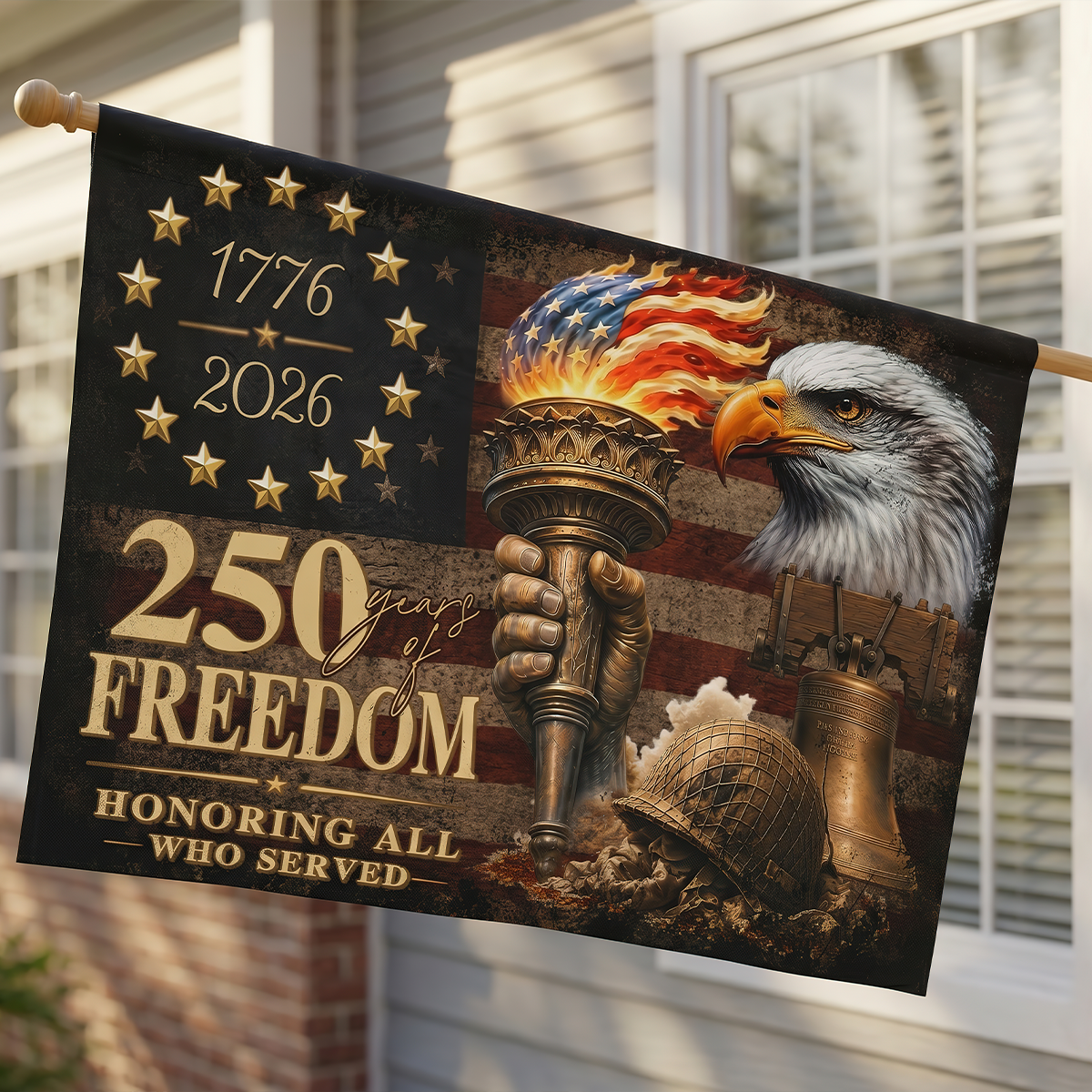 250 Years of Freedom United States House Flag Patriotic