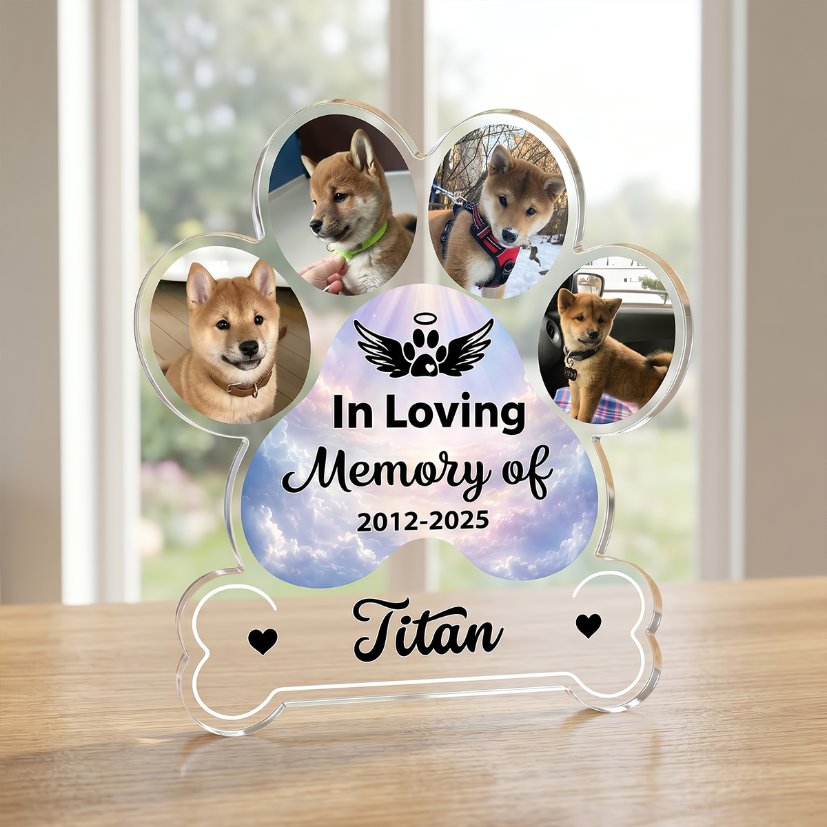 Customized Memorial Dog Loss Acrylic Block Desk Sign - Acrylic Block