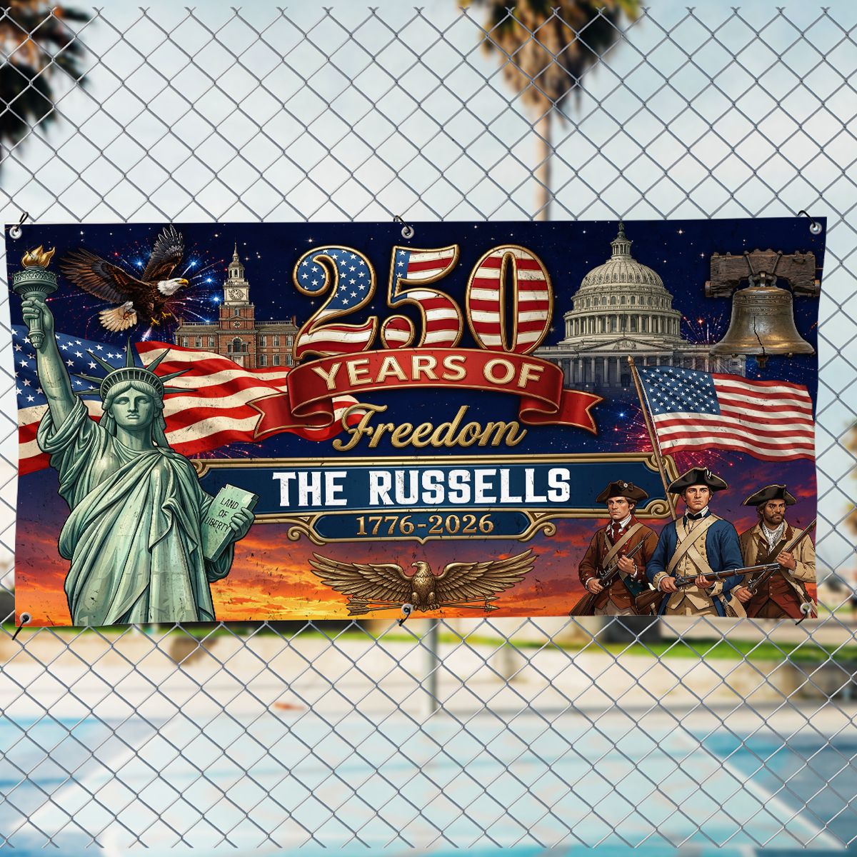 250 Years Of America Freedom - Personalized Banner