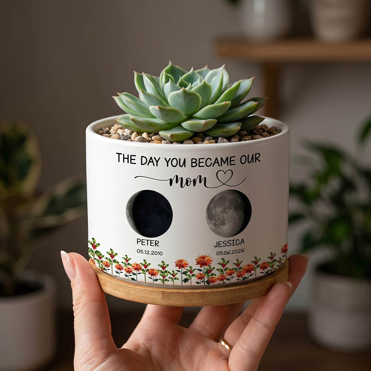 The Day You Became Our Mom Personalized Plant Pot