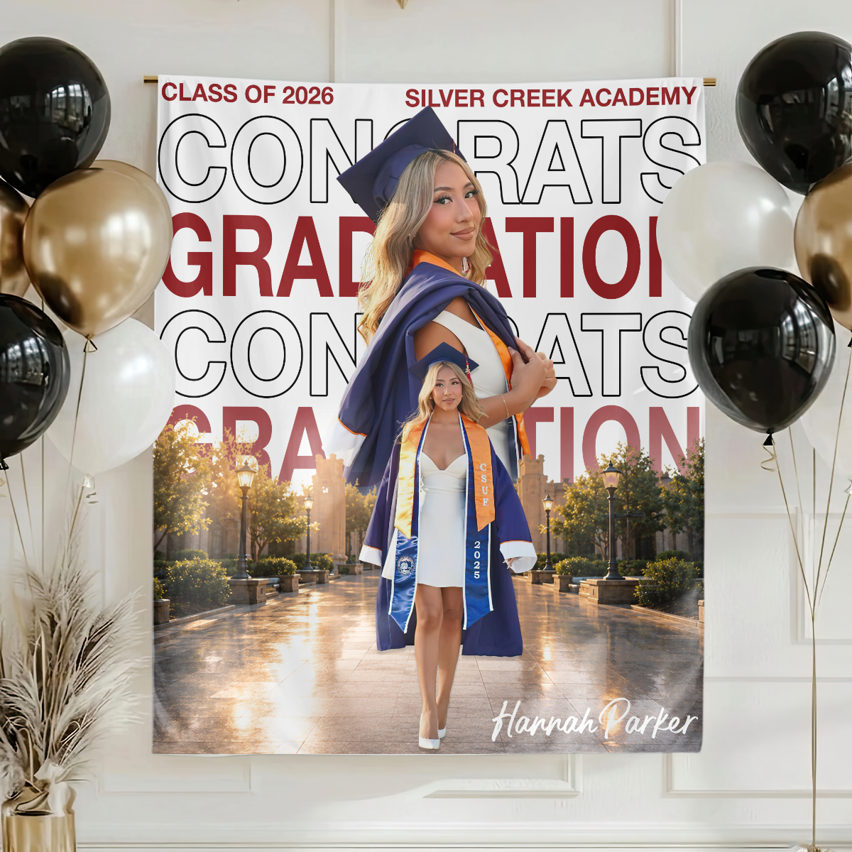 Congrats Graduation 26 Personalized Graduation Backdrop