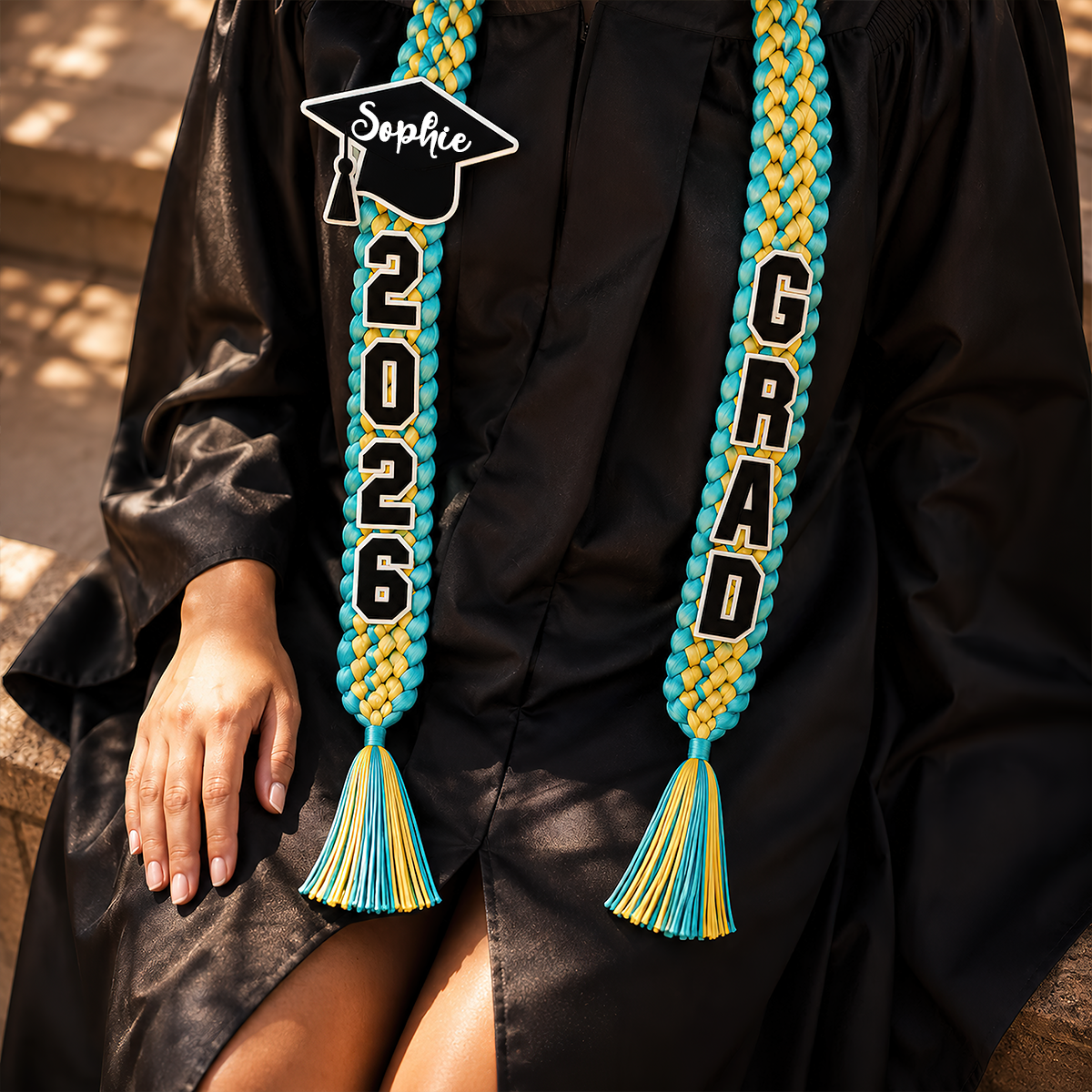 Congrats Graduation Lei With Name Custom Ribbon Lei
