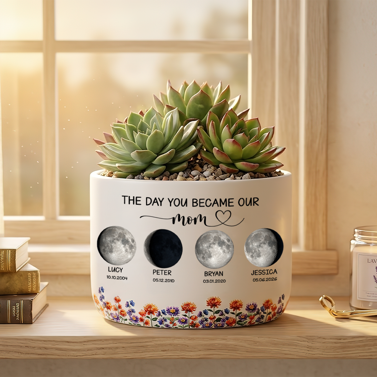 The Day You Became Our Mom Personalized Plant Pot