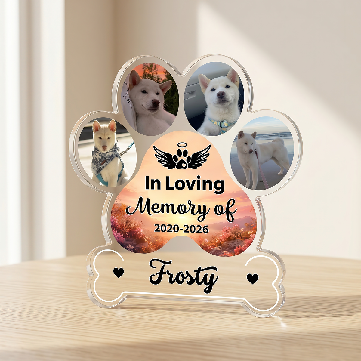 Customized Memorial Dog Loss Acrylic Block Desk Sign - Acrylic Block