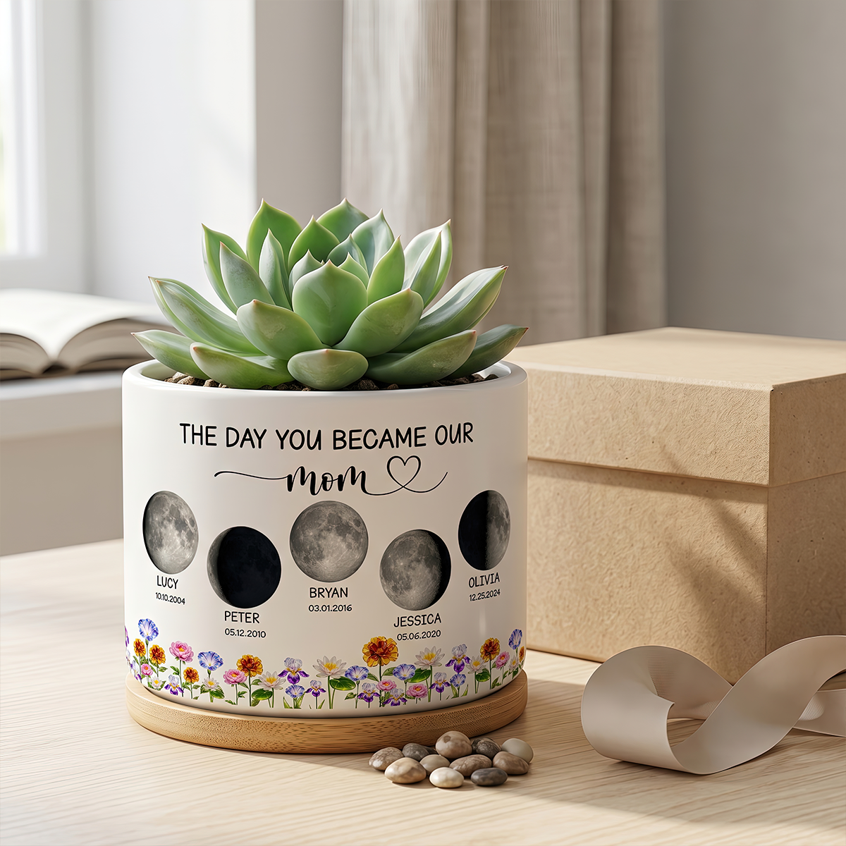 The Day You Became Our Mom Personalized Plant Pot