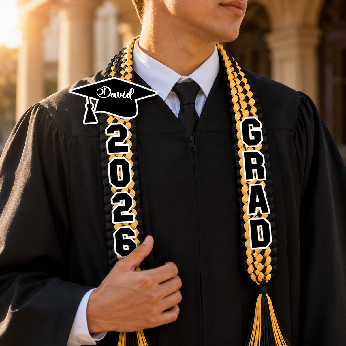 Congrats Graduation Lei With Name Custom Ribbon Lei