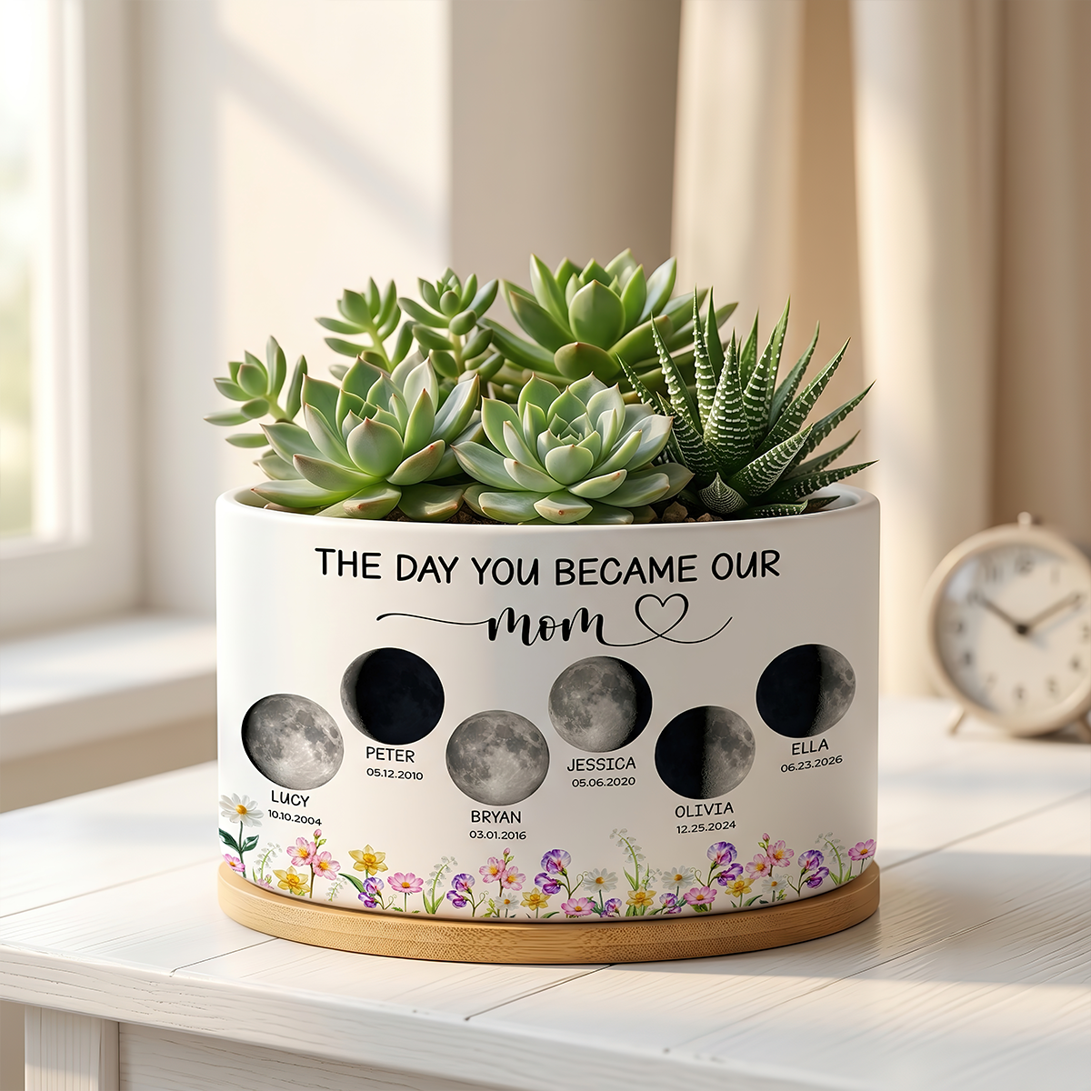 The Day You Became Our Mom Personalized Plant Pot