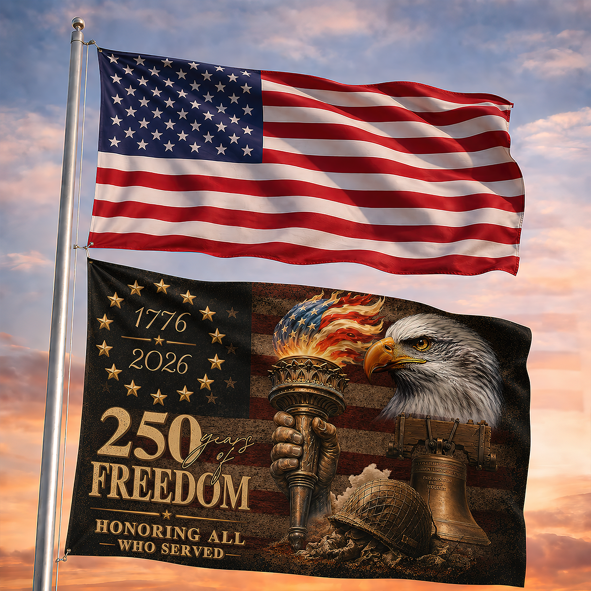 250 Years of Freedom United States House Flag Patriotic