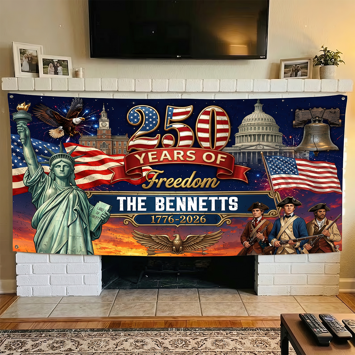250 Years Of America Freedom - Personalized Banner